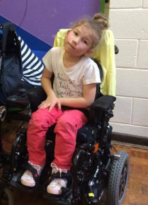 Lizzy getting ready to play Boccia