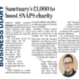 Sanctuary’s £1,000 to boost SNAPS charity