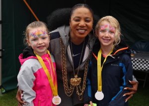 Mayor of Leeds with Children at the SNAPS Superhero Challenge